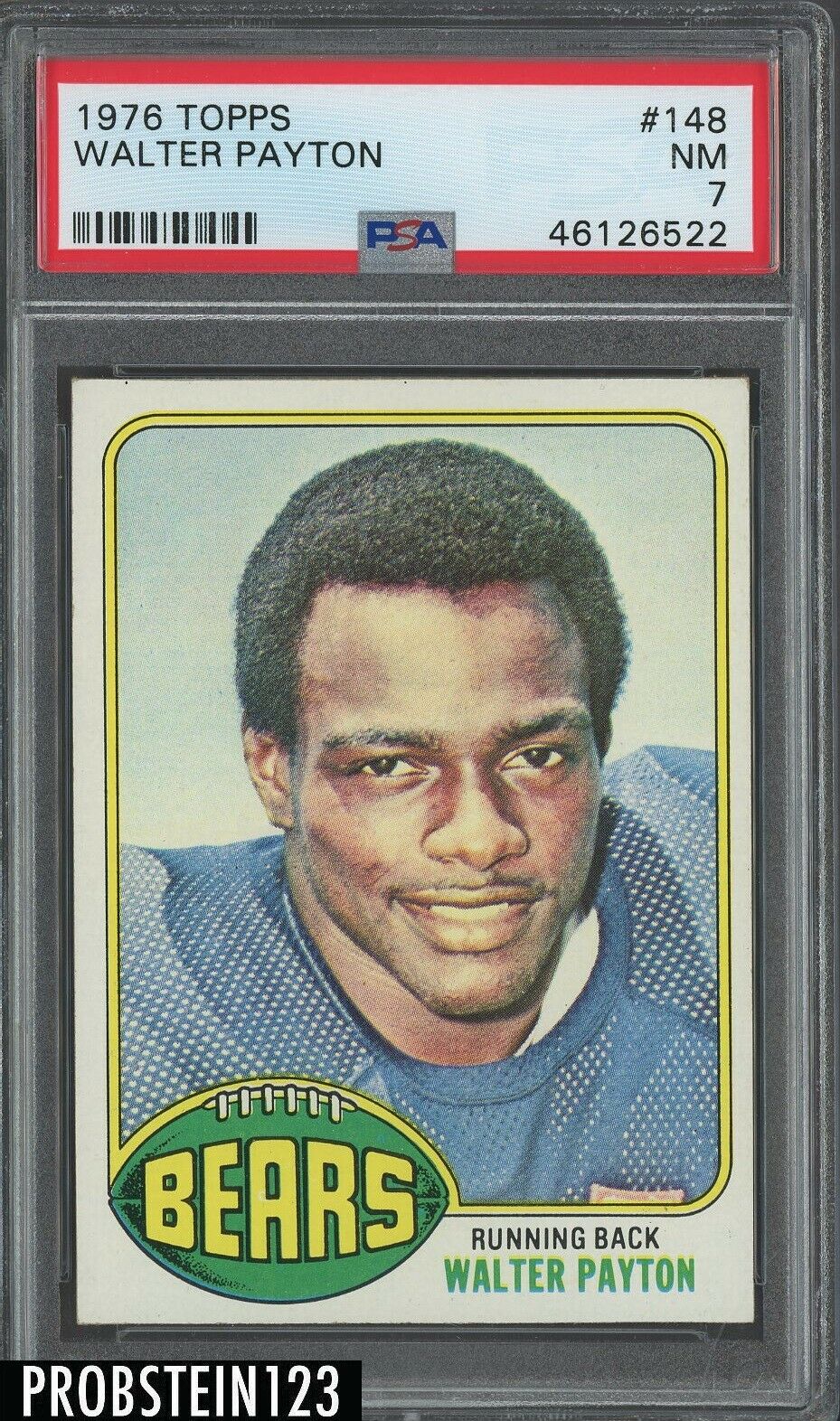 1976 Topps Football 148 Walter Payton Chicago Bears RC Rookie HOF PSA 7 NM