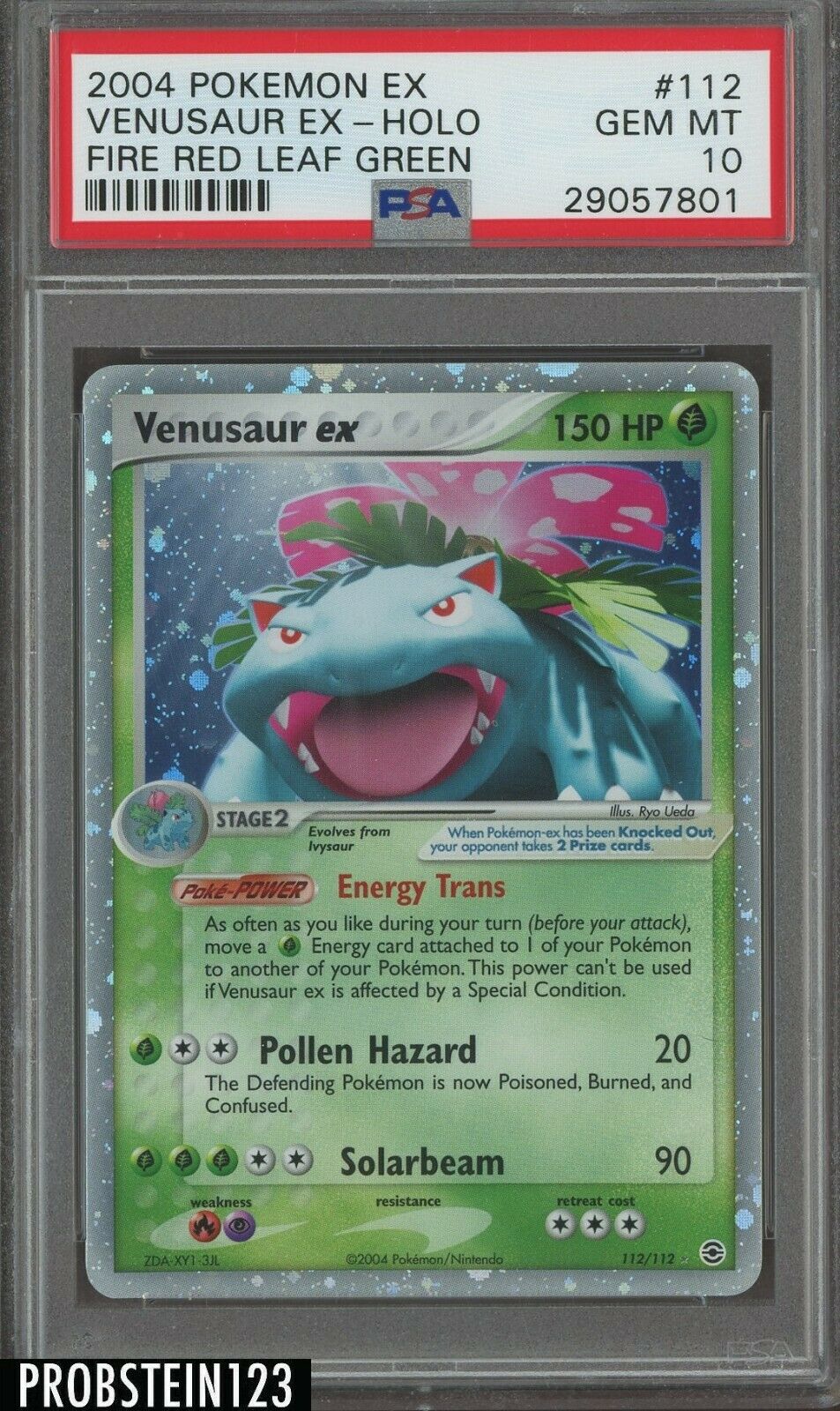 2004 Pokemon EX Fire Red Leaf Green 112 Venusaur ExHolo PSA 10 GEM MINT