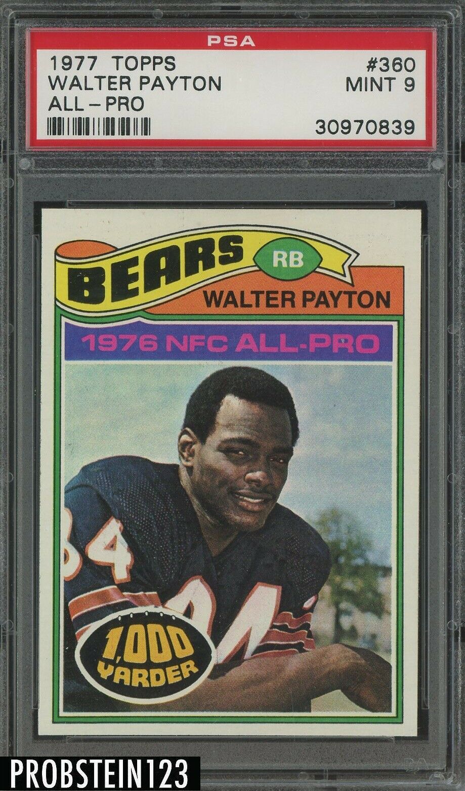 1977 Topps All Pro Football 360 Walter Payton Bears HOF PSA 9 MINT 