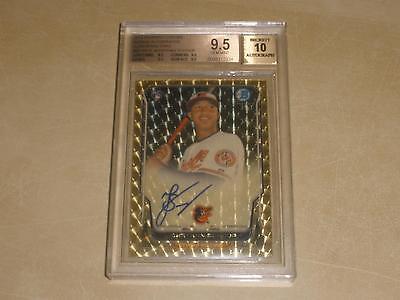 2014 Bowman Chrome RC Superfractor Auto Jonathan Schoop 11 BGS 95 GEM MINT