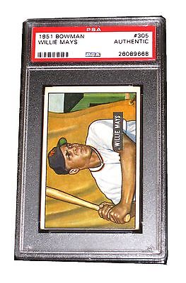 MLB WILLIE MAYS 1951 BOWMAN 305 ROOKIE RC CARD GIANTS VERY RARE MUST LOOK PSA