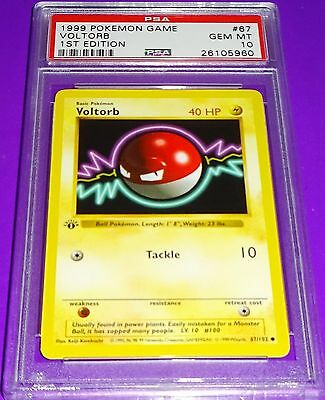 Pokemon 1st ed Base Voltorb Error Card Psa 10