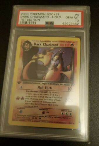 2000 Dark Charizard HOLO 1st Edition Pokemon Card Graded Psa 10 Gem Mint RARE