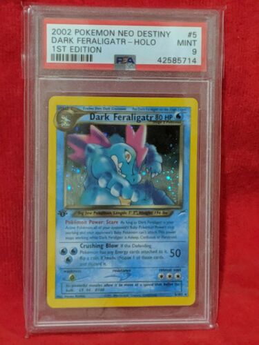 Dark Feraligatr 1st Edition 5105 Holographic Pokemon Card PSA 9