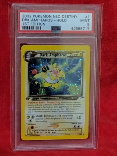 Dark Ampharos 1st Edition 1105 Holographic Pokemon Card PSA 9 