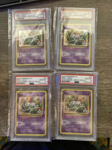 PSA 10 Mew Holo 1st 2nd 3rd and 4th Place Pokemon League Challenger XY