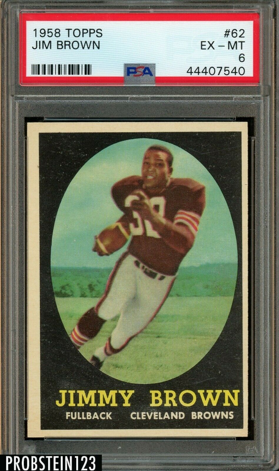 1958 Topps Football 62 Jim Brown RC Rookie HOF Browns PSA 6 EXMT