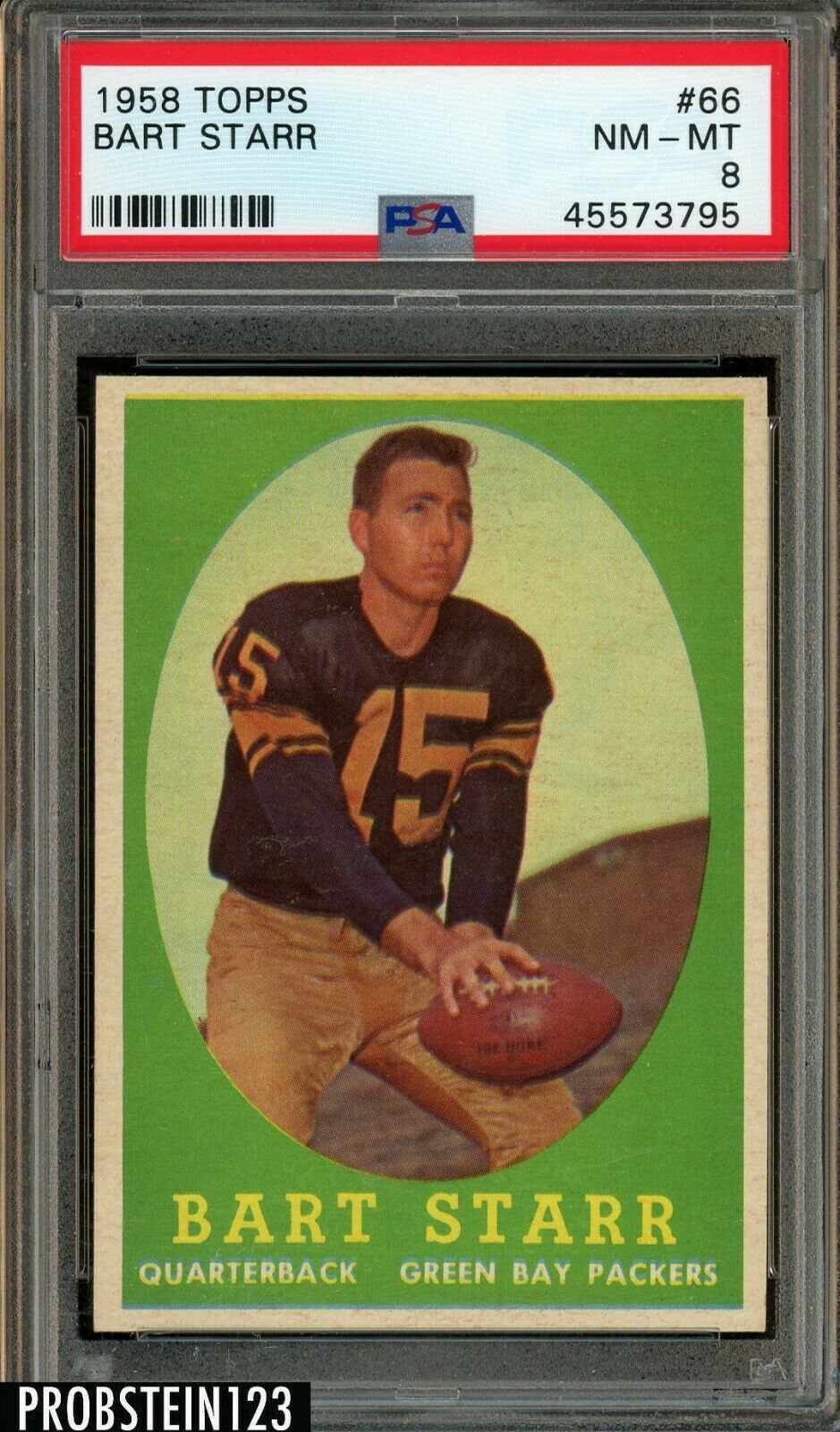 1958 Topps Football 66 Bart Starr RC Rookie Packers HOF PSA 8 NMMT 