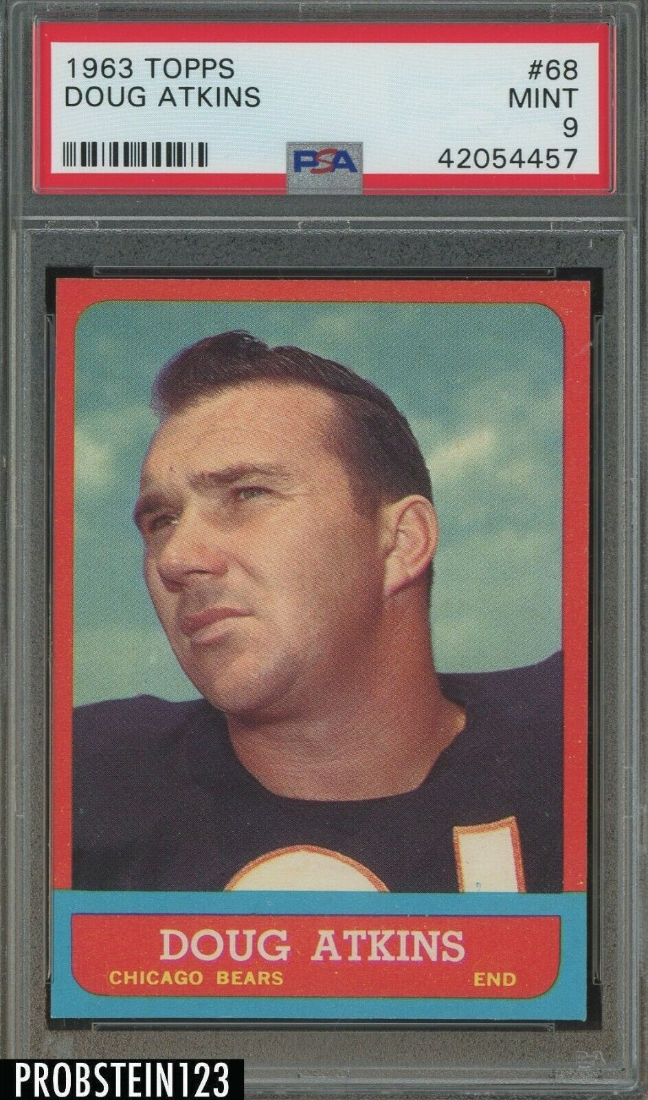 1963 Topps Football 68 Doug Atkins Bears HOF PSA 9 MINT