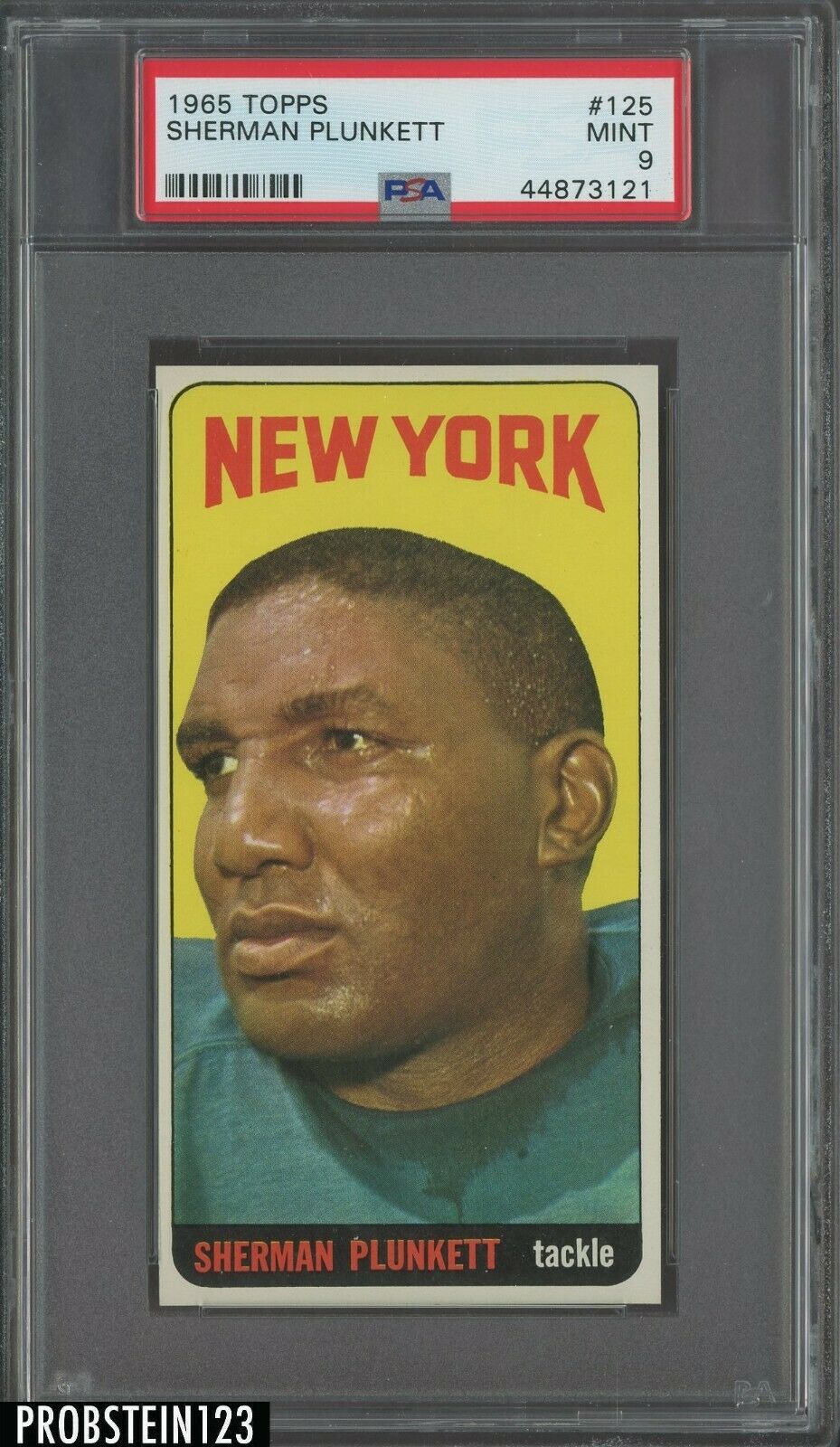 1965 Topps Football 125 Sherman Punkett Jets HIGH END PSA 9 SHARP CORNERS