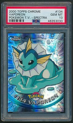 2000 Topps Chrome Vaporeon Pokemon TV Spectra 134 PSA 10