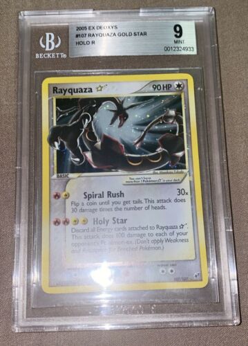 Pokemon Gold Star Rayquaza 107107 ex Deoxys BGS 9 Mint PSA