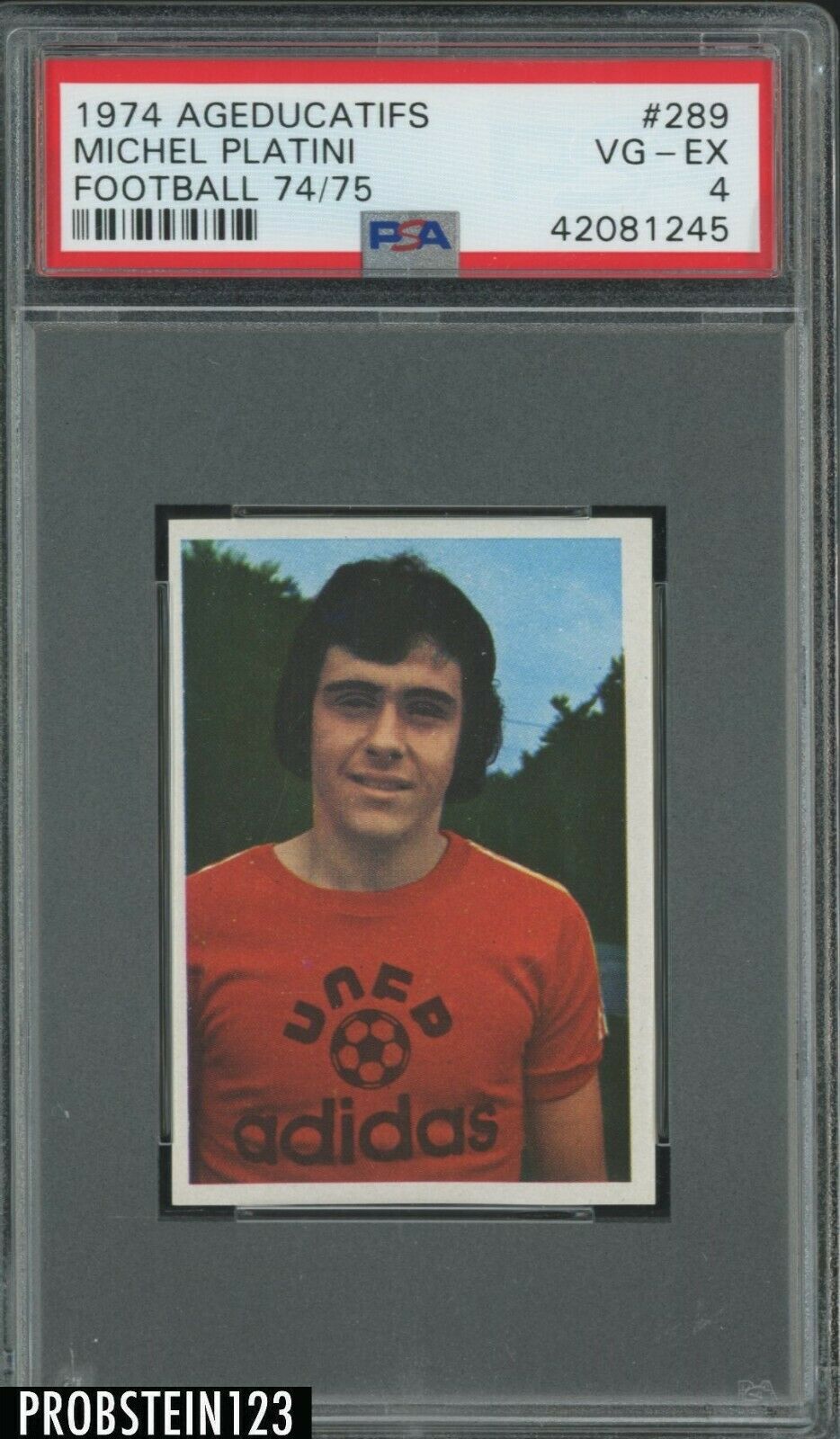 1974 Ageducatifs Football 7475 289 Michel Platini PSA 4 VGEX