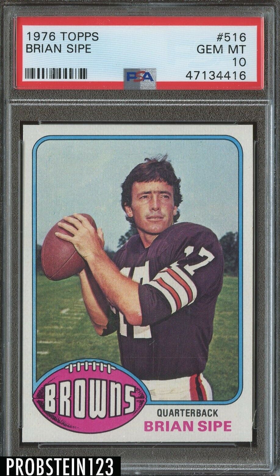 1976 Topps Football 516 Brian Sipe Cleveland Browns PSA 10 GEM MINT