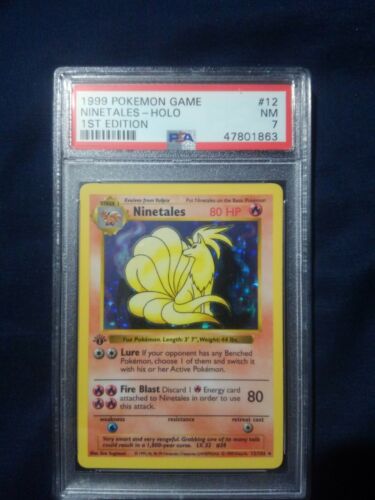 1999 Pokemon Game Ninetales Holo 1st Edition Shadowless 12 PSA 7 NM Charizard