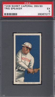 T206 Tris Speaker Boston PSA 5 Sweet Caporal Back Well Centered 614310