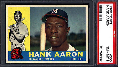 1960 Topps PSA 8 Set Break 300 Hank Aaron Braves PSA 8 Well Centered 617549