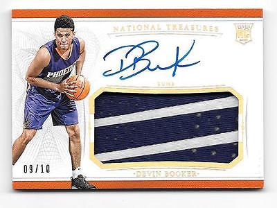 910 DEVIN BOOKER 20152016 TREASURES AUTOGRAPH PATCH RPA GOLD SP 2CLRS