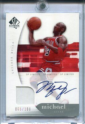 200506 SP AUTHENTIC MICHAEL JORDAN SP LIMITED AUTO JERSEY 065100 ON CARD