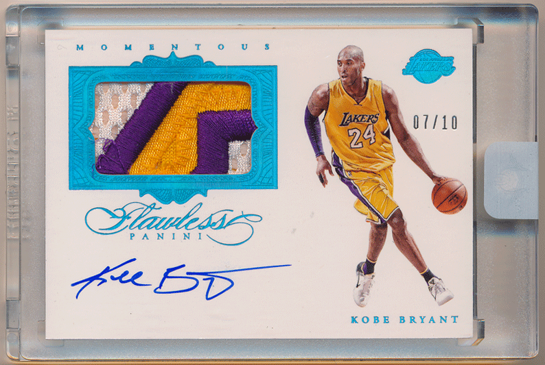 Kobe Bryant 1516 Panini Flawless Sapphire Momentous Signature Patch Auto 0710