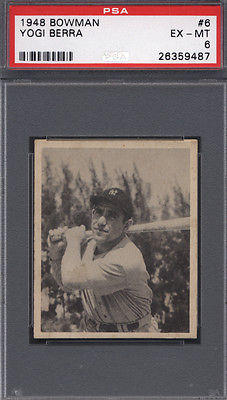 1948 Bowman 6 Yogi Berra Rookie HOF Yankees PSA 6 Well Centered 621710