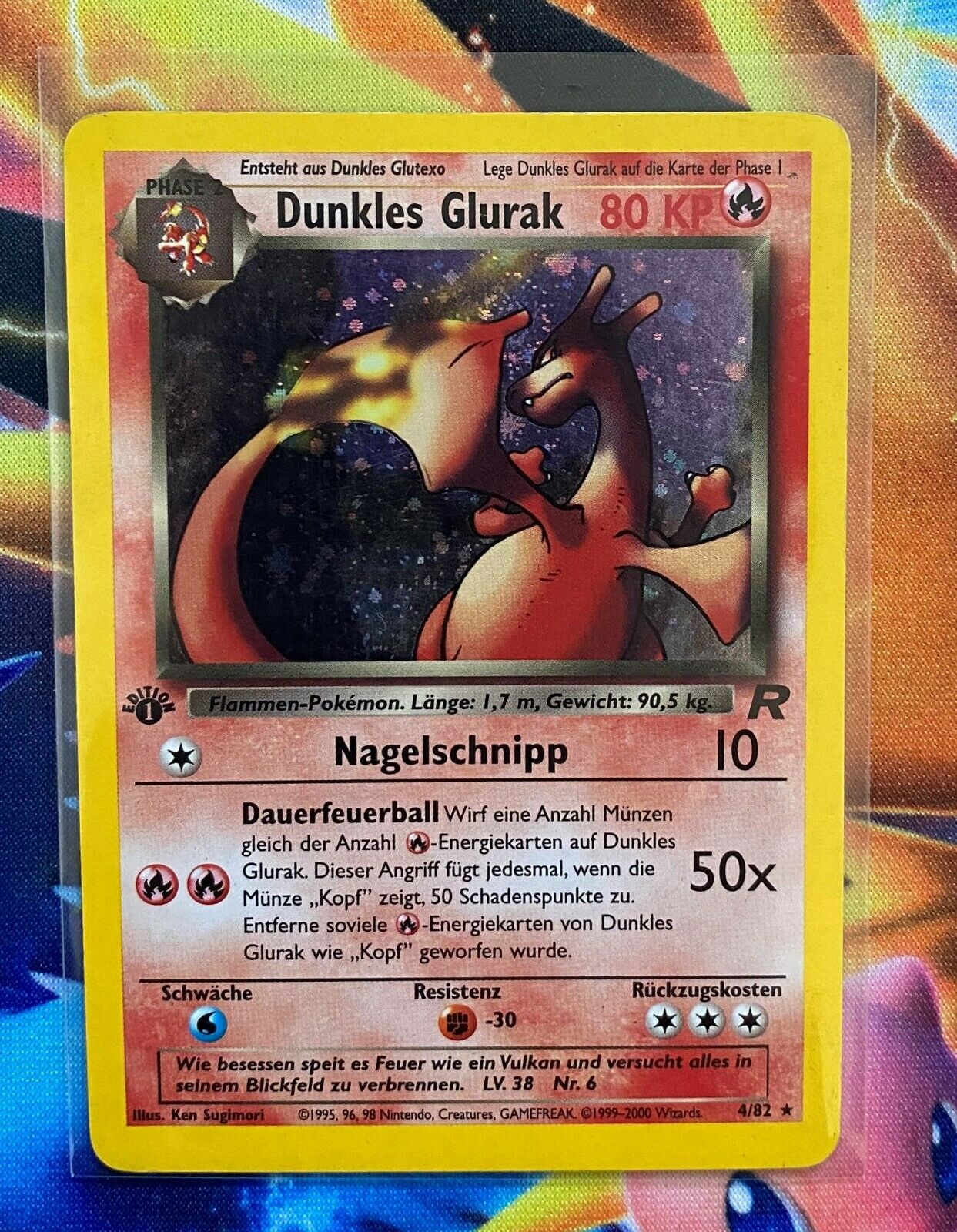 Pokemon Team Rocket 1Edition Holo Dunkles Glurak  Dark Charizard 482 BGSPSA