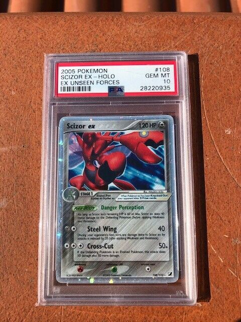 Pokemon PSA 10 Scizor Ex Holo  Ex Unseen Forces 108115 GEM MINT