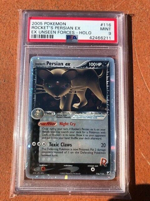 Pokemon PSA 9  Rockets Persian EX  Holo  116115  Ex Unseen Forces MINT