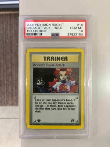 24HAUCTION 1st Edition PSA 10 ROCKET SNEAK ATTACK HOLO Pokemon