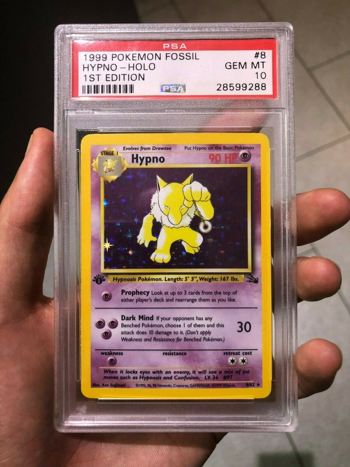 24H AUCTION HYPNO FOSSIL HOLO 1st Edition First ED PSA 10 Pokemon