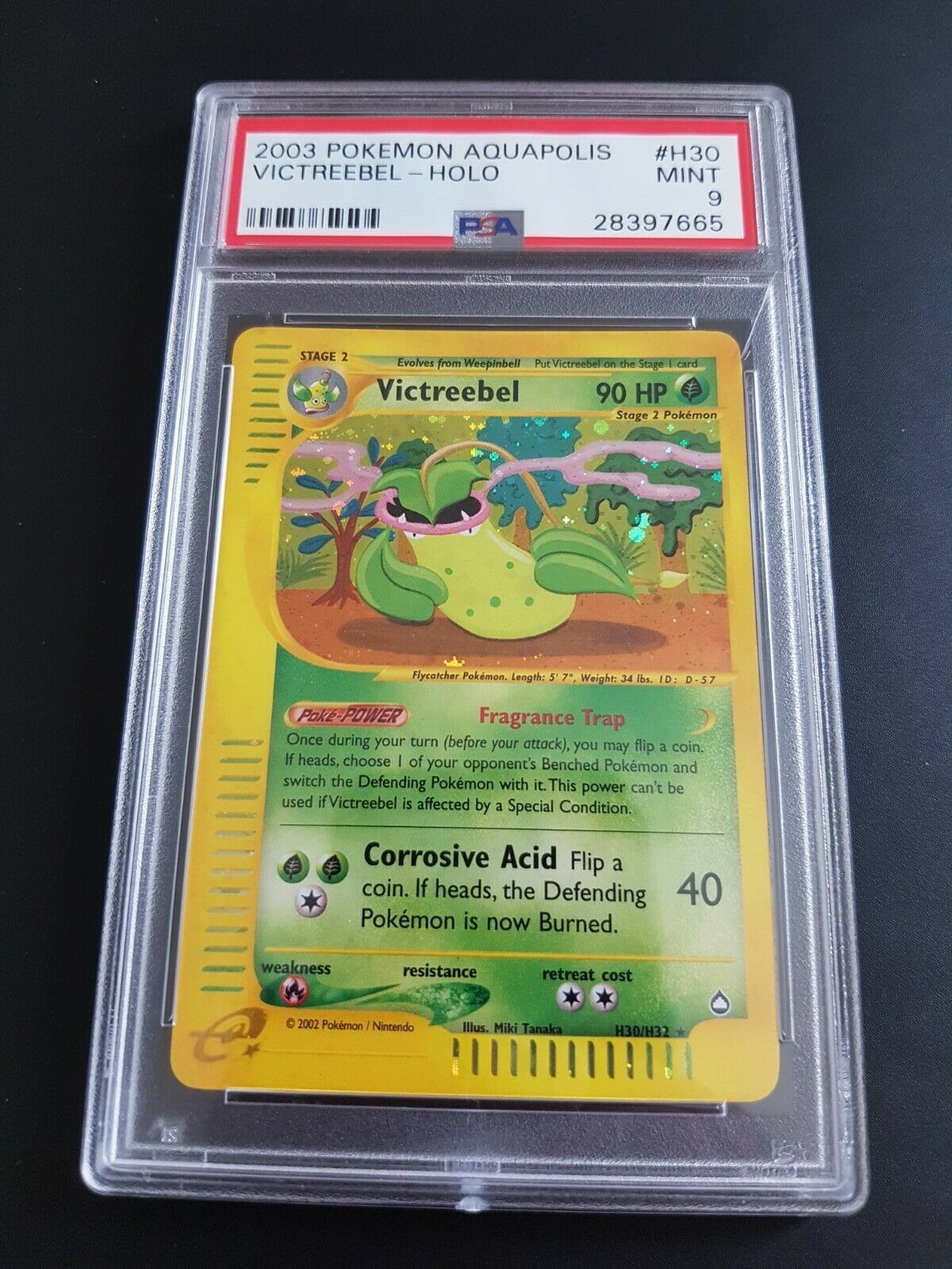 Pokemon Psa 9 Victreebel Holo Aquapolis Pop 85