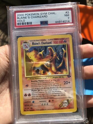 Pokemon Blaines Charizard  HOLO  Gym Challenge  PSA 7 MINT  2