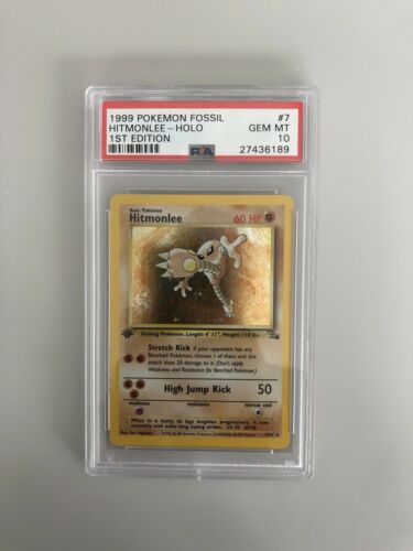 Hitmonlee 1st Edition PSA 10 Fossil Gem Mint Holo Pokemon Card Rare Low Pop