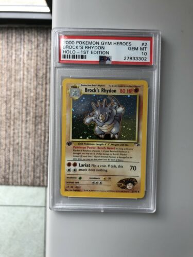 Brocks Rhydon 1st Edition PSA 10 Gym Heroes Pokemon Card Population 81 Low