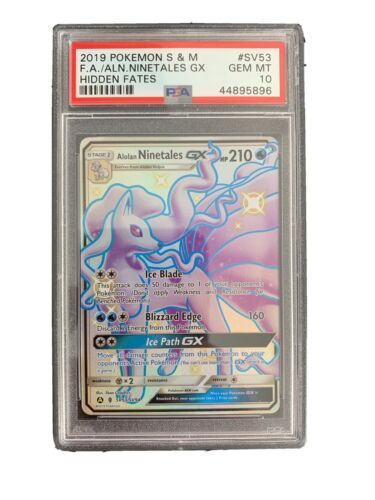 2019 Pokemon Alolan Ninetales GX SHINY SV53 Psa 10 Gem Mint Hidden Fates 