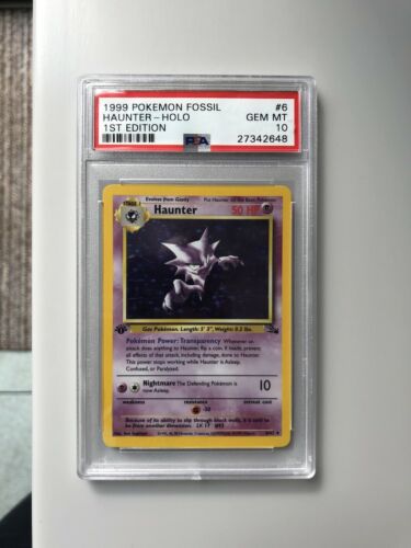 Haunter 1st Edition PSA 10 Fossil Gem Mint Holo Pokemon Card Rare Gem Mint