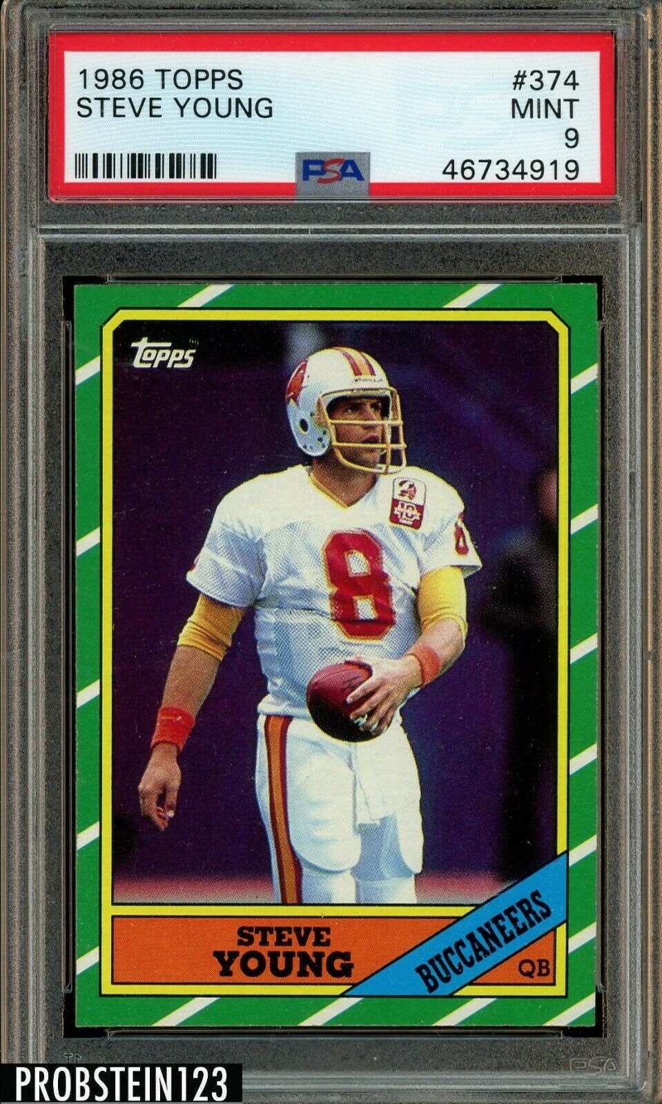 1986 Topps Football 374 Steve Young RC Rookie HOF PSA 9 MINT