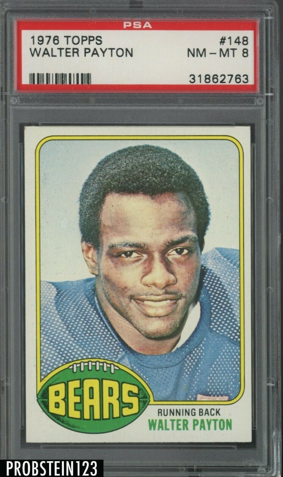 1976 Topps Football 148 Walter Payton Bears RC Rookie HOF PSA 8 NMMT 