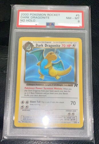 Pokemon Dark Dragonite Error Card NonHolo 582 PSA 8 NM  Mint Condition
