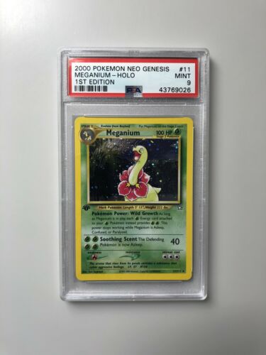 Meganium 1st edition PSA 9 Holographic 11111 Neo Genesis Pokemon Card