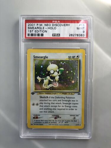 Smeargle 1st edition PSA 9 Holographic Neo Discovery 1175 Pokemon