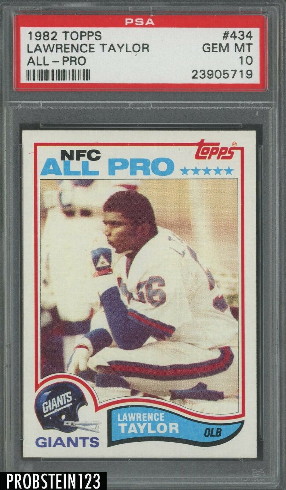 1982 Topps Football 434 Lawrence Taylor AllPro RC Rookie HOF PSA 10 GEM MINT