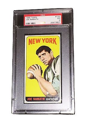 NFL JOE NAMATH 1965 TOPPS 122 TRADING CARD RC MUST LOOK VERY RARE PSA DNA VG 3