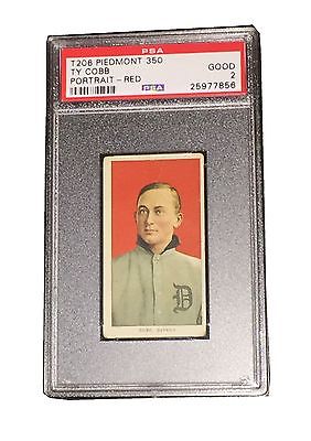 MLB TY COBB 19091911 T206 PIEDMONT RED PORTRAIT TRADING CARD PSA DNA GOOD 2