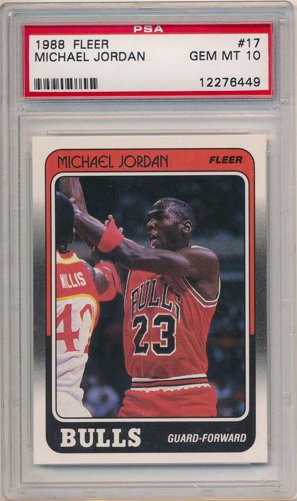 MICHAEL JORDAN 1988 8889 FLEER 17 CHICAGO BULLS PSA 10 GEM MINT