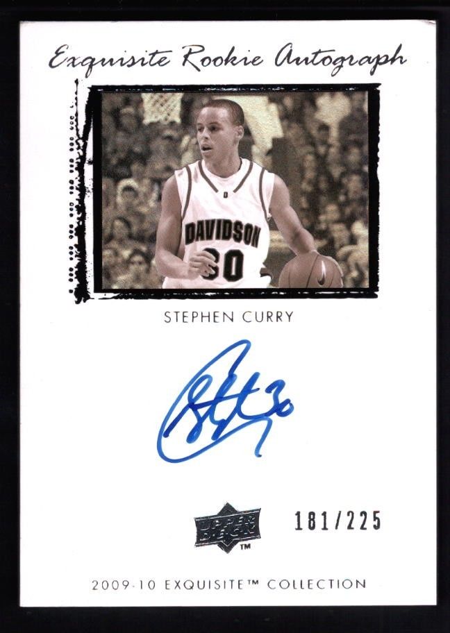 STEPHEN CURRY 200910 UD EXQUISITE RC ROOKIE ON CARD AUTOGRAPH SP AUTO 181225