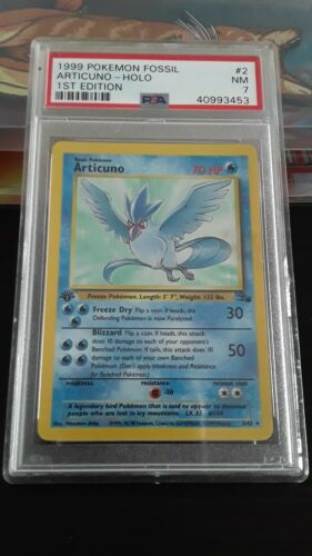 Articuno 1999 Fossil 1st Edition Holo Holographic Pokemon Card 262 Graded PSA 7