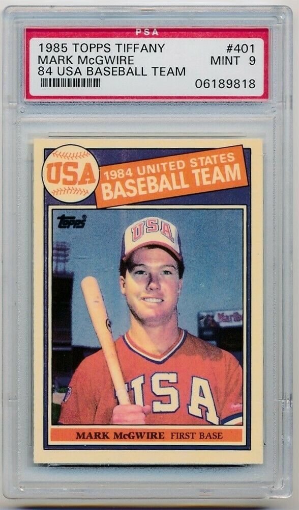 MARK MCGWIRE PSA 9 MINT USA BASEBALL ROOKIE OLYMPIC RC SP 1985 TOPPS TIFFANY 401