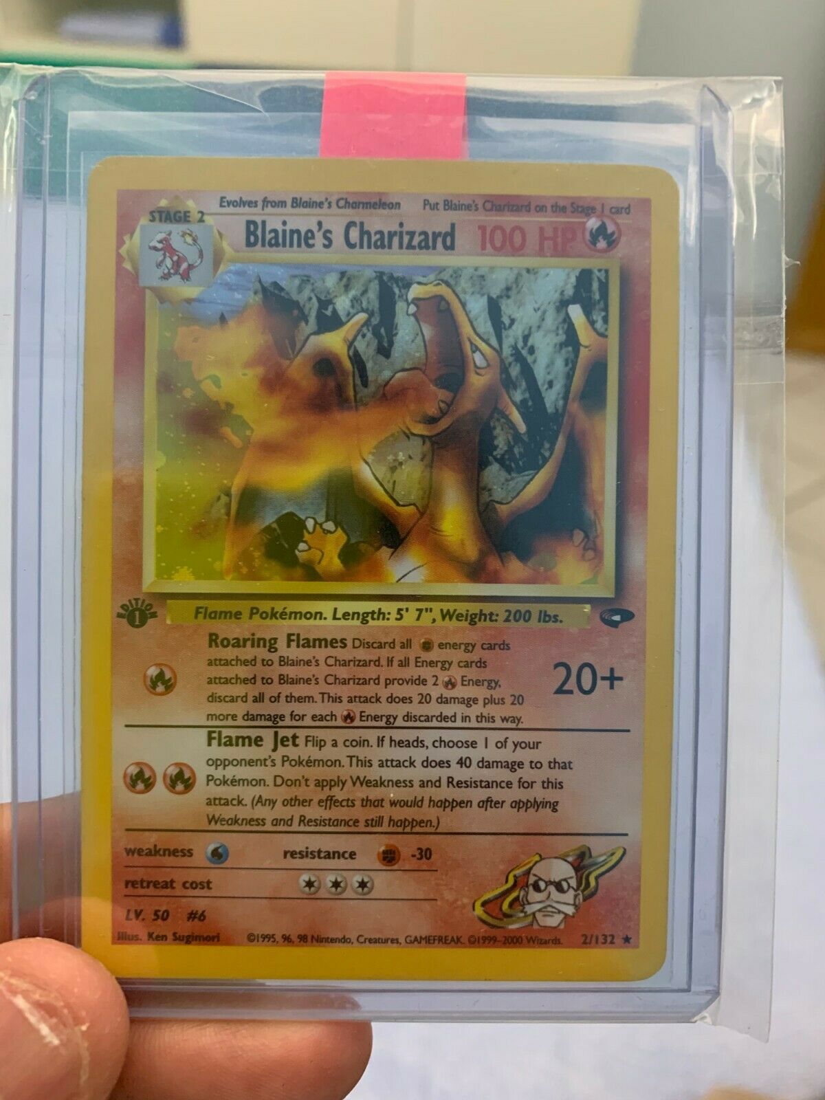 POKEMON BLAINES CHARIZARD 1ED  HOLO 1ST EDITION NMM PSA9  GYM CHALLENGE