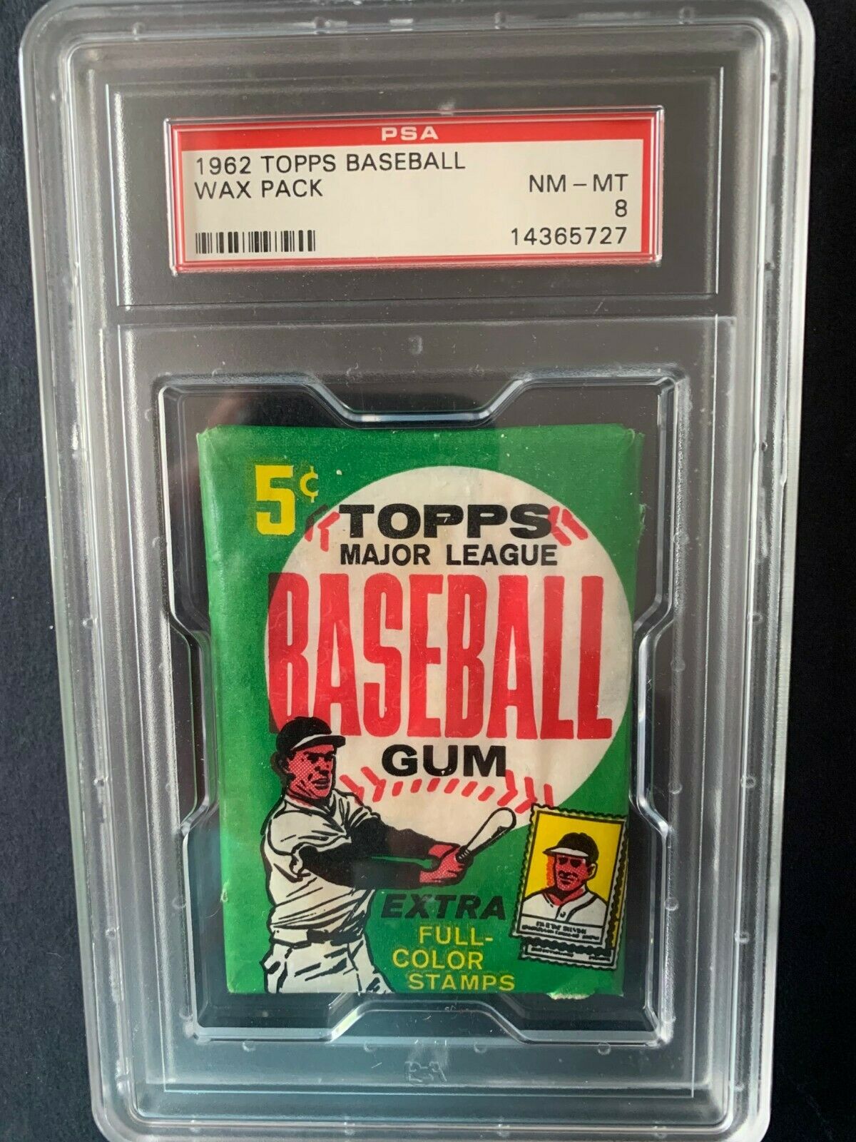 1962 TOPPS BASEBALL WAX PACK PSA 8 UNKNOWN SERIES POSSIBLE MANTLE